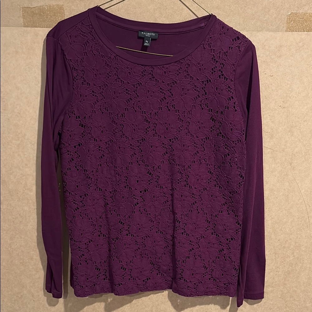 Talbots Women's Purple Lace Top